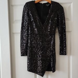 Elegant Black Sequin Dress